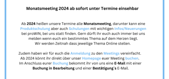 Monatsmeeting ab 2024